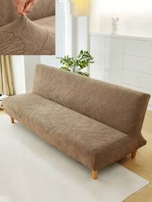 1pc Jacquard Plush Folding Sofa Bed Cover, RV Seat Cover, Elastic Full Coverage Polyester Sofa Slipcover, Removable & Washable, Suitable For All Seasons