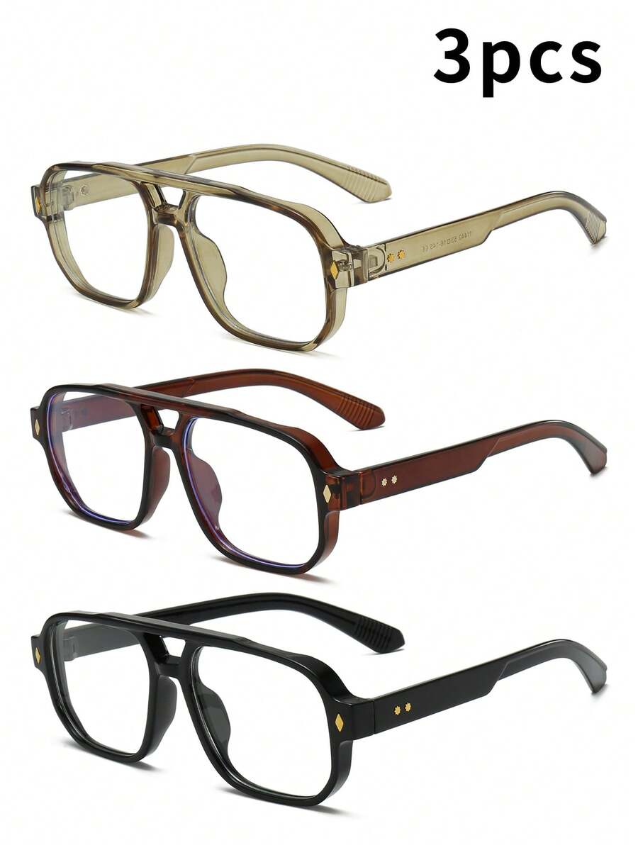 3 chiếc kính mắt nam gọng đôi vuông kiểu retro, kính thời trang tối giản và phong cách. - Bộ sản phẩm 3 món (10 gói trà, 10 gói trà xanh, 10 gói trà đen) - Xem 1