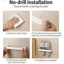 No Drilling Required Wall Mounted Storage Organizer For Bedroom, Bathroom, Living Room And Entryway - Easy To Install Multi-Function Slipper Rack, Shoe Storage, Storage Shelf And Hidden Organizer In Minimalist Modern Finish, Space-Saving Design, Clean Lines, Practical Display, Fashionable Home Organization Ideal For Spring Refresh And Everyday Use - View 6