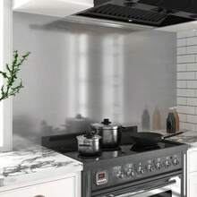 家电翻新最佳选择——银色不锈钢自粘贴纸，适用于厨房台面及其他纹理匹配的表面，金属质感，自带背胶。 - 銀色 - 查看 5