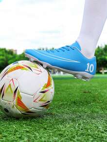 Unisex Youth Sports Football/Soccer Shoes, Campus Student Boys Girls Football Training Shoes, Long Studs Anti-Slip, Good Foot Feel, Lightweight & Comfortable - 藍色 - 查看 8
