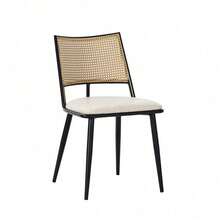 Dining Chairs - Black + Rattan - View 10
