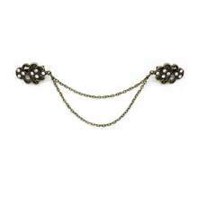 1件复古花朵链条开衫夹女士复古流苏扣斗篷衬衫领女式胸针别针饰品情人节、妈妈、母亲节礼物 - 復古銀色 - 查看 12