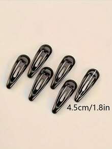 20个经典黑色油滴BB发夹，刘海和碎发夹，发饰 - 黑色 - 查看 6