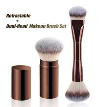 2pcs/Set Large Powder Brush + Dual-Ended Contour Brush, Blush Brush, Foundation Brush, Face Makeup Brushes, Multi-Functional Makeup Brushes, Translucent Powder Brush, Setting Brush,Giveaways - Multicolor - View 11