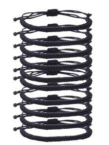 10/5/1件 可调节手工幸运红绳手链，男女通用饰品手环 - 紅色 - 查看 10