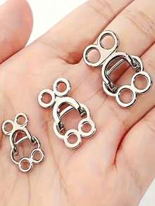 10pcs Metal Alloy Invisible Snaps, Hook Eyes, For DIY Sewing, Handbags, Pants, Skirts, Collars And Coats, Sewing Accessories And Supplies - Silver - View 6
