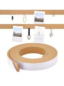 1pc Felt Strip, Cork Bulletin Board Strip, No Drilling Required, Self-Adhesive, Suitable For Wall Felt Board, Posting Notes, Home Decor, Study Notes, Birthday Gift, Cork Board, Pin Board, Vision Board - Multicolor - View 6