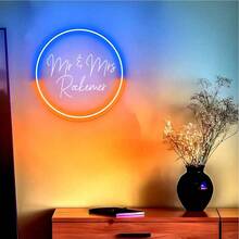 Custom Neon Sign, 3D Carved Art Sign | Mini Neon Sign | USB LED Sign | Customized Round Logo Neon Sign | Wall Decor | Wedding, Christmas, Birthday Gift Sign