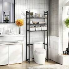 Black 4-Tier Over-The-Toilet Storage Shelf – Bathroom Organizing Rack For Small Spaces - 黑色 - 查看 9
