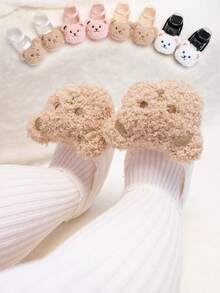 1 Pair Baby Infant Spring/Summer New Lace Trim Bear Boat Socks, Cute Bear Non-Slip Boat Socks, Soft Breathable Skin-Friendly - Multicolor - View 12