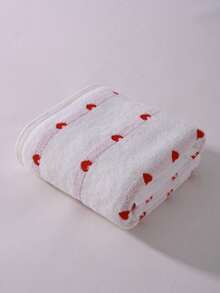 1pc/2pcs/4pcs Red Heart Embroidered Couple Towels, Valentine's Day Gift, Soft Absorbent, Non-Shedding, Face Towel/Bath Towel, Personalized Adult Towel Set, Suitable For Home, Pool And Daily Use - White - View 6