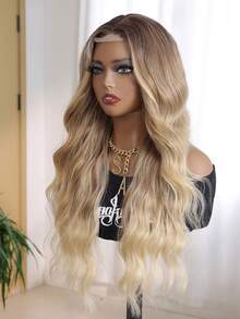 Multi Color Wavy Curly Long Hair - Long Heat-Resistant Synthetic Wig, Suitable For Women, 4X2 U-Part Lace Wig 24 Inch Split Wig - Party Costume, Daily Wear, Colorful Wig, Music Festival Halloween Costume Wig - Multicolor - View 4