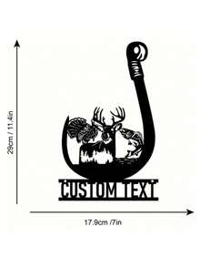 1pc Customized Iron Deer Horn Wall Art With Personalized Name Sign For Farmhouse, Courtyard, Porch, Deer Head Art Decoration, Unique Gift Idea Ornamental, Exquisite, Stylish, Contracted, Vintage Custom, Personalized, Unique Ideal Gifts For Him Her, Boyfriend, Girlfriend, Dad, Mom, Family, Friends For Mother's Day, For Birthdays, For Children's Day Father's Days, For Housewarming Dining Room, Living Room, Valentine Day, Valentine Day Decor, Slow Summer Living,Customized Crafts,Chic Autumn,Office Decor,Elegant Living - Black - View 8