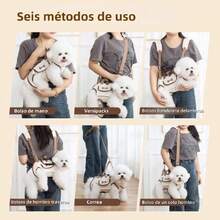 Mochila Transportadora para Perros, Mochila para Perros Pequeños/Medianos, Transportín para Mascotas con Correas Ajustables y Transpirables, Bolsa para Mascotas para Viajes/Senderismo (M),37068208 - Multicolor - Ver 5