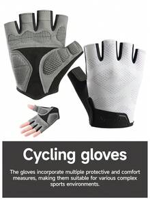 一双户外运动骑行手套，掌心防滑，手背透气，露指健身手套，男女通用 - 彩色 - 查看 22