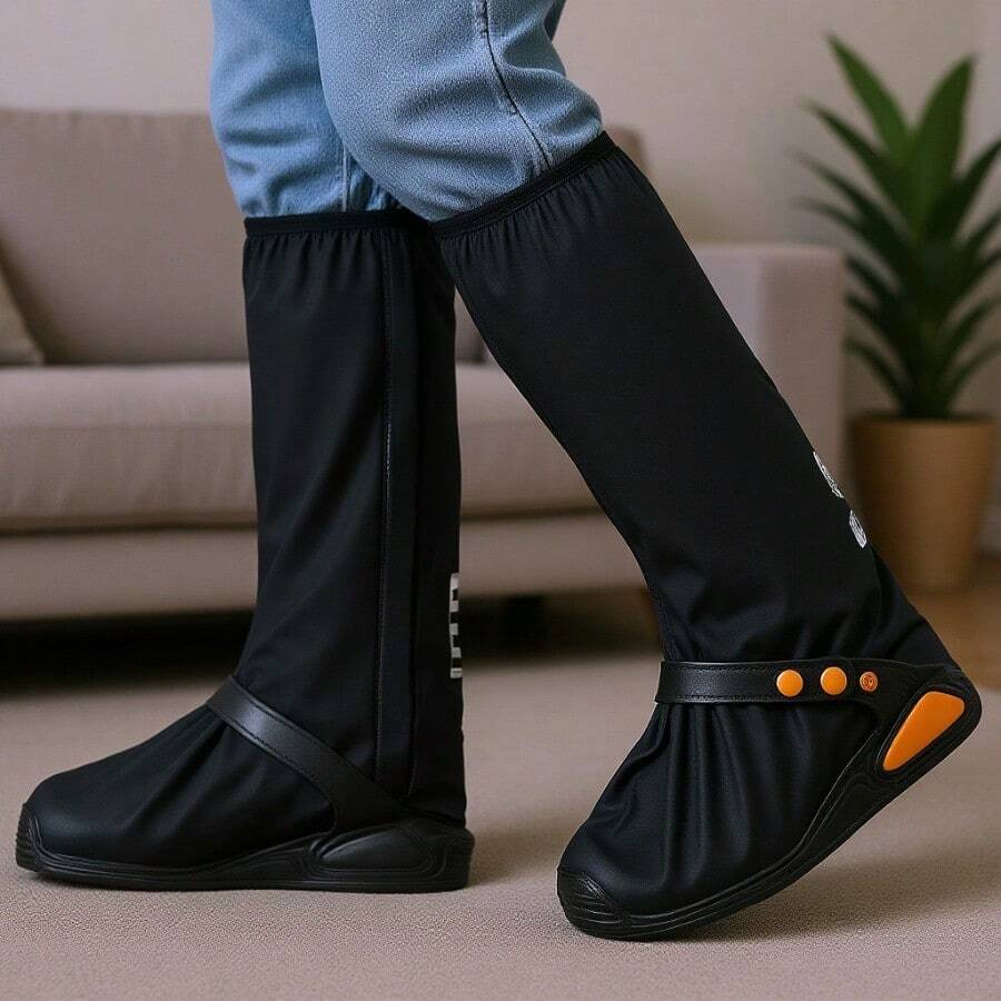 GOMITA Cubre Zapatos ImpermeableCubrezapatillas Impermeable con Silicona Antideslizante y Bandas Reflectantes Reutilizables y Plegables Se Pueden Usar en Climas Lluviosos y Nevados - G - Ver 1