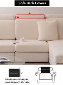 1pc Stretch Sofa Cover, Non-Slip Full Coverage Sofa Seat Cover, Suitable For All Seasons, Fabric Thickened Sofa Slipcover, Machine Washable, Dust-Proof, Pet-Friendly, Protector For Bedroom, Office, Living Room, L-Shaped Sofa, 1/2/3/4 Seater - Beige - View 20