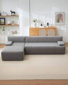 Techigher 108" Modular Sectional Sofa, Boneless Couch With L-Shape Chaise, Upholstered Cloud Couch With Deep Seat For Living Room, Bedroom - Grey_Left Chaise - View 8