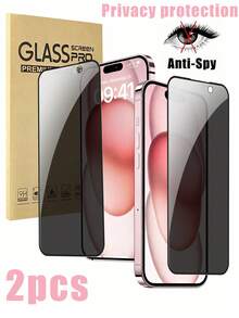 2pcs Privacy Screen Protector With Black Silkscreen Printed Borders, Compatible With IPhone 15/15 Plus/15 Pro/15 Pro Max, 14/14 Plus/14 Pro/14 Pro Max, 13 Mini/13/13 Pro/13 Pro Max, 12 Mini, As Well As 16/16 Pro/16 Plus/16 Pro Max, 17/17 Air/17 Pro/17 Pro Max. Scratch-Resistant, Fingerprint-Proof, Anti-Drop, Effectively Protects Privacy, Perfectly Fits Your Phone Case. - Black - View 30