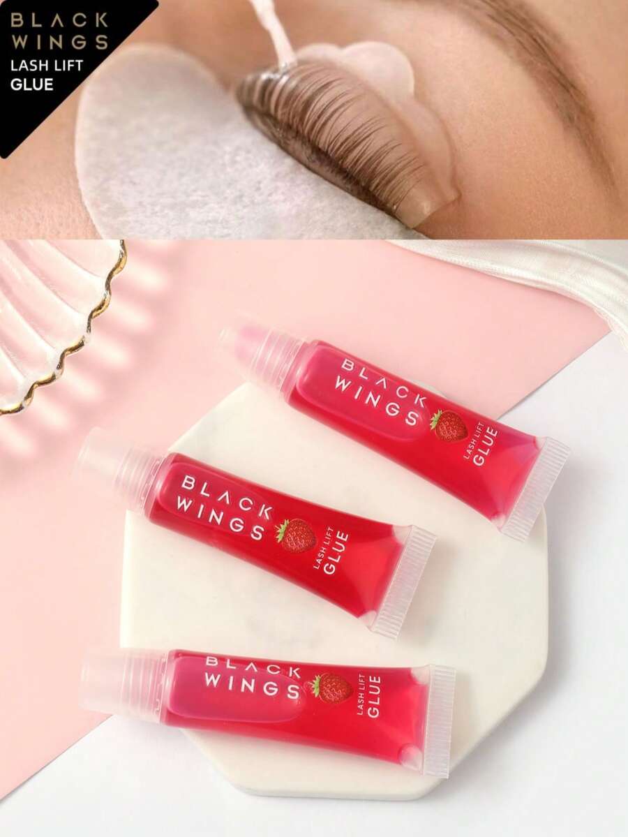 BLACKWINGS 1件睫毛胶水、睫毛胶水卸妆液、硅胶睫毛夹、睫毛提升棒、化妆美容工具、可重复使用的睫毛提升垫 - 紅色 - 查看 1