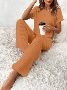 2-Piece Set For Women - Coffee Brown - View 3