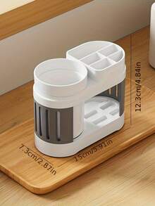 Toothbrush Holder And Toothpaste Holder Set With Drain - Perfect For Bathroom Storage And Organization, Modern Toothbrush Holder With Dual Cups, Toothbrush And Mouthwash Cup Set, Space-Saving Bathroom Organizer For Toothpaste & Brushes, Toothbrush Holder Set, Home Decor, Toothbrush Organizer, Gargle Cups, Bathroom Accessories, Ramadan Items, Valentine Gift, Galentines, Bathroom Essentials - Multicolor - View 17