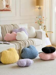 Cloud Shaped Throw Pillow, Comfortable Cloud Decor Cushion For Sofa Bed, Bedroom Living Room Home Decoration - White - View 5