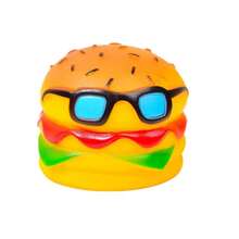 Realistic Hamburger Sound Toy, Cat Teaser Toy With Sound, Soft Elastic Squeaky Toy With Built-In Sound Device, Interactive Toss Toy, Small Dog Chew Toy For Teeth Cleaning And Boredom Relief - Multicolor - View 7