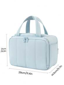 1 pieza Bolsa de maquillaje grande y esponjosa con cremallera, de gran capacidad y multifuncional para viajes de mujer, organizador de cosméticos profesional con compartimentos ajustables y clasificados, portaestuches y portapinceles, material impermeable, fácil de limpiar, bolsa de aseo multifuncional para viajes - Multicolor - Ver 18