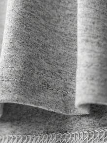 2pcs Boys' Casual Polka Dot Print Pullover Sweatshirt, Black And Gray, Round Neck Short Sleeve, New Spring/Summer Kids Clothing - Grey - View 6