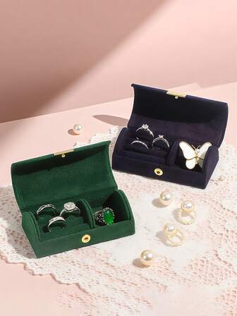 Minimalist Mini Flip-Top Button Curved Jewelry Box For Jewelry Storage, Travel Jewelry Case, Portable Storage Box For Women's Earrings, Rings, And Necklaces - Valentine's Day, Birthday Gift.