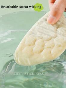 1双女士可调节前脚掌垫，舒适柔软吸汗半垫鞋垫，适用于高跟鞋、乐福鞋、运动鞋、靴子 - 米色 - 查看 3