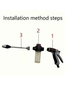 这款多功能高压洗车套装适用于清洁和保养车辆、家庭花园和草坪。它配备耐用的长柄金属喷嘴和ABS材质的喷枪，可提供高效的清洁和灌溉。多种套装可选。