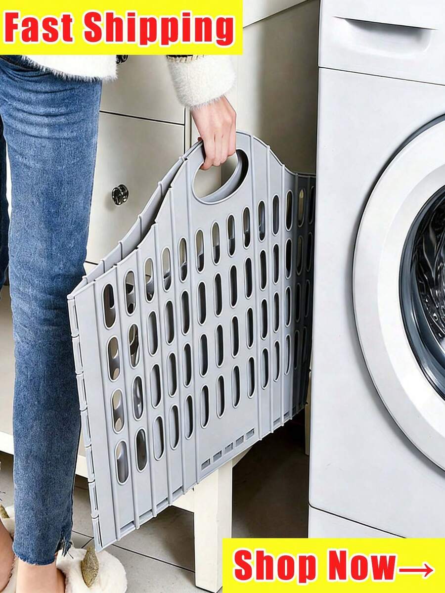 1 Giỏ đựng quần áo bẩn gấp gọn hiện đại - Treo tường, hộp đựng quần áo bẩn nhiều ngăn di động, thiết kế vuông vắn bằng nhựa polypropylene bền chắc, lý tưởng để cất giữ đồ dùng trong nhà và phòng tắm, phụ kiện phòng giặt. Quà tặng cho phụ nữ, quà tặng ngày Valentine.