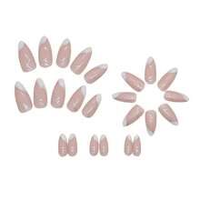 4 Boxes 96Pcs Short Squoval Press On Nails 24PCS French Cat Eye Magnetic Gel Effect Press On Nails, Almond Shape False Nails, European Style Export Quality Removable Fake Nails For Women, Nail Artists & Brides, Ready-To-Wear For Wedding, Party, Date Night & All Season Glam.Kit De Uñas,Fake Nail,Valentines Day,Press On Nails Almond. - 混合裝483 - 查看 6