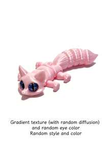 2026新款3D打印可动长猫科动物模型 - 飞鼠、穿山甲、铰链关节可动小狐狸、3D打印逼真眼睛小乌龟模型、猫形,多种动物造型可选,无需电源 - 可爱的家居/办公室/派对装饰 - 生日/圣诞节/万圣节礼物 - 彩色 - 查看 11