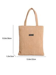 Nueva moda Bolso de hombro casual de gran capacidad para mujer - Caqui - Ver 2