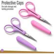 Juego de tijeras de detalle de alta precisión Beaditive 2 piezas con puntas afiladas y finas Para corte de papel álbum de recortes costura manualidades De acero inoxidable Cubierta - Pastel - Ver 6