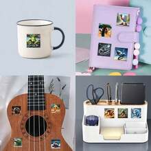 500 Peças Adesivos de Desenho Animado Tun Tun Sahur, Estilo de Ilustração Clássica Americana de Montanha e Mar, Divertido e Criativo, Reutilizável, Adequado para Decorar Capacetes, Álbuns de Recortes, Garrafas de Água, Violões, Diários, Bolsas de Viagem, Etc. - Multicolorido - Visão 6