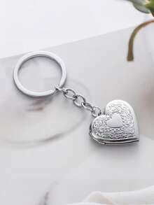 1pc Fairy Tale Inspired Handmade Heart Locket Keychains With Photo Frame Small Box Design Y2K Style Keyrings Romantic Valentine's Day Gift For Her Mother Daughter Friend For Anniversary Daily Use