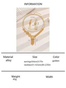 Set de 3 bucăți de colier și cercei cu ciucuri, placat cu aur, de epocă, cu design de flori goale, elegant pentru femei, potrivit pentru nunți și petreceri