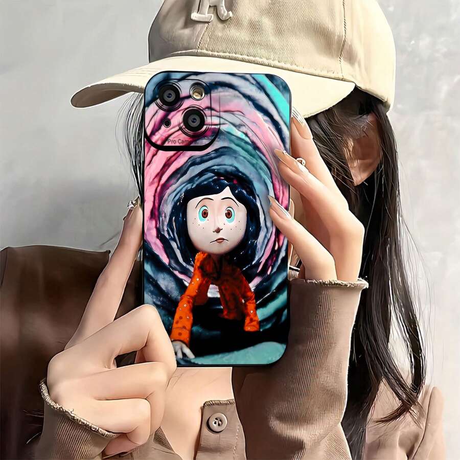 Estuche para teléfono con túnel de remolino colorido Compatible con estuches para teléfonos 17 16 Pro Max 15 Pro Max 13 y 12 Duradero, a prueba de golpes y elegante Una excelente opción para familiares, amigos, seres queridos, novios, novias y regalos de Navidad y Año Nuevo - Negro - Ver 1
