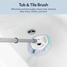 - Cepillo para Polvo para Tina y Azulejos, Cepillo para Polvo de Limpieza de baño, Mango Extensible, cerdas Dobles, Cabeza de cerdas, Agarre Antideslizante,37056202 - Multicolor - Ver 2