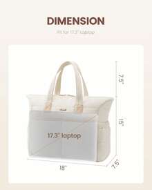 LOVEVOOK Tote Bag For Women,Light Puffer Tote Bag With Multi-Pockets,Stylish Carry On Laptop Bags For Daily,Travel,Work,Gym - Màu be - Xem 9