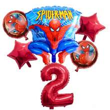 新款热销派对用品，红色数字1-9派对装饰，蜘蛛网和星形18英寸圆形气球 - 彩色 - 查看 4