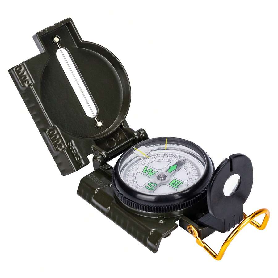 Brújula Lensática Profesional Militar Impermeable Metal W077 - Verde militar - Ver 1