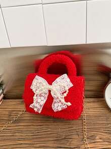 1pc Stylish Princess Sweet Style Red Mini Handbag, With Zipper Closure, Perfect For Storing Coins, Tissues, And Other Small Items. Available In Multiple Styles, Suitable For Teen Girls, And Ideal For Travel, Shopping It's Also An Ideal Holiday Gift For Friends. - Red - View 14