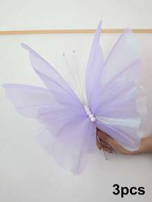 1/3只仿真花卉蝴蝶，12.01英寸大号丝绸优雅3D仿真蝴蝶，适用于婚礼装饰、花墙装饰、户外花园装饰、悬挂装饰、商店橱窗、情人节、生日、主题派对装饰 - 彩色 - 查看 11
