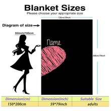 1 Paar minimalistisches Design - linkes und rechtes Herz-Muster Flanelldecke, individualisierbar mit Ihrem Namen, einzigartiges und interessantes modernes Design, ideales Valentinstags-Geschenk für Freunde und Liebende - weich, leicht und warm, geeignet für alle Jahreszeiten - kann auf Bett, Sofa, im Büro, beim Outdoor-Camping und Reisen verwendet werden - Mehrzweckdecke, Wohndecke, Dekodecke, in männlicher und weiblicher Version erhältlich